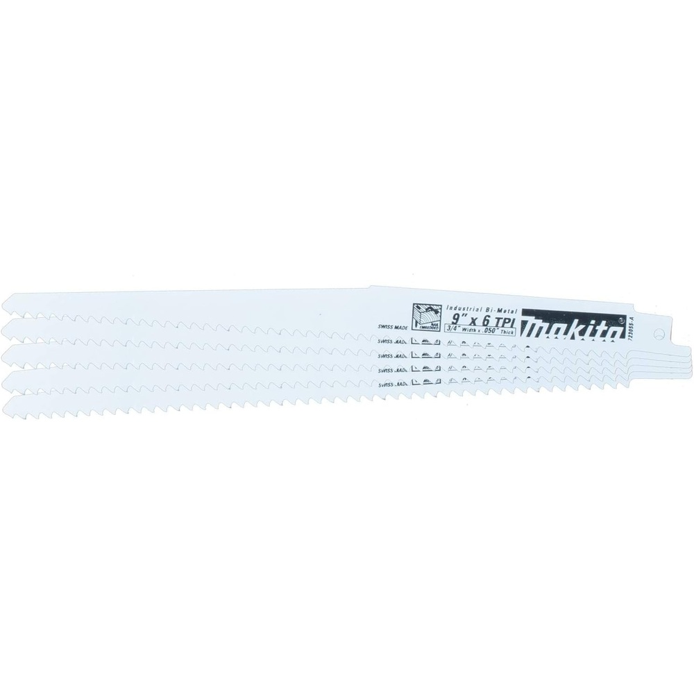image:imageMakita 723055A5 9Inch 6TPI Wood Cutting Reciprocating Saw Blades Pack of 55Pack