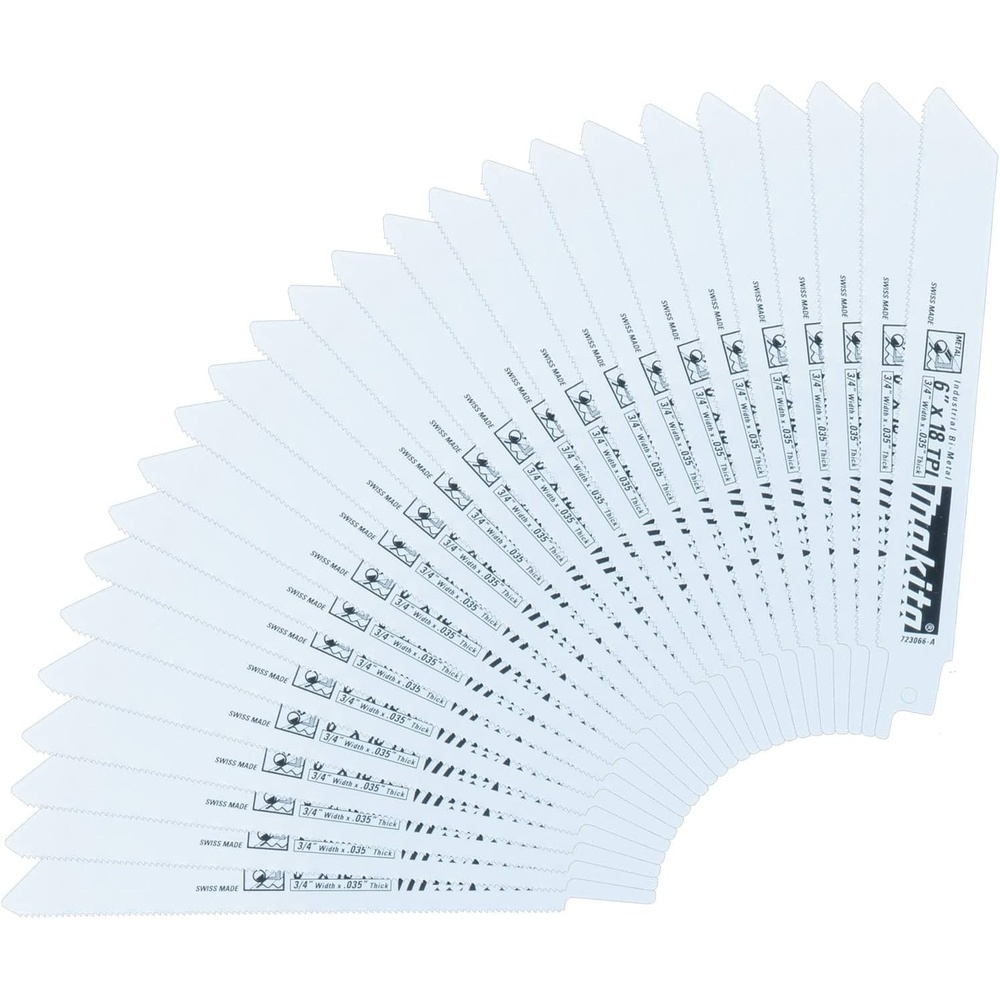image:imageMakita 723066A25 Metal Cutting Reciprocating Blade 25Pack 6Inch by 18TPI25Pack
