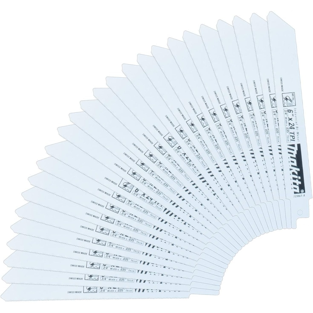 image:imageMakita 723067A5 6Inch 24TPI Metal Cutting Reciprocating Saw Blade 5Pack25Pack