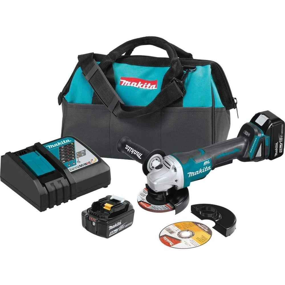 image:imageMakita XAG11T 18V LXT LithiumIon Brushless Cordless 412 5 Paddle Switch CutOffAngle Grinder Kit with Electric Brake 50AhKit