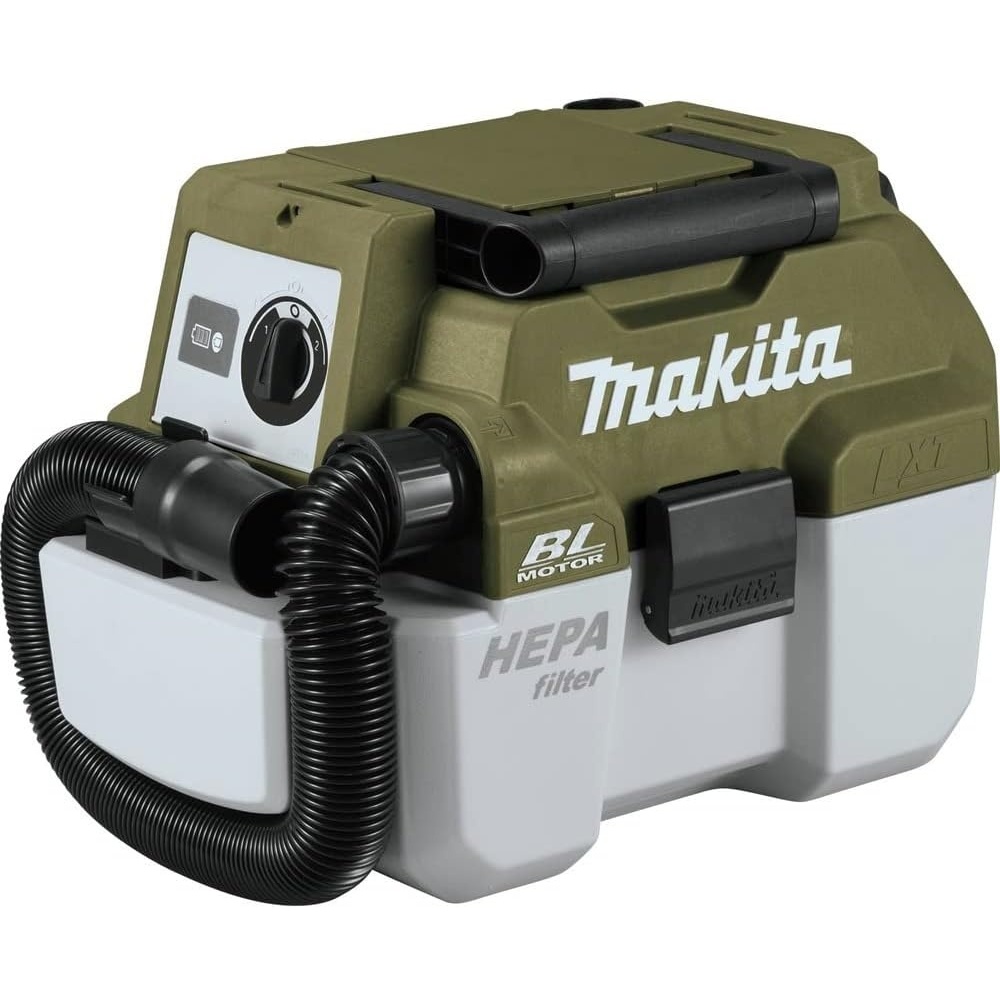image:imageMakita XCV11Z 18V LXT LithiumIon Brushless Cordless 2 Gallon HEPA Filter Portable WetDry Dust ExtractorVacuum Tool OnlyCamo Green