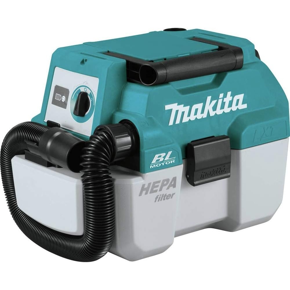 image:imageMakita XCV11Z 18V LXT LithiumIon Brushless Cordless 2 Gallon HEPA Filter Portable WetDry Dust ExtractorVacuum Tool OnlyTealGrey