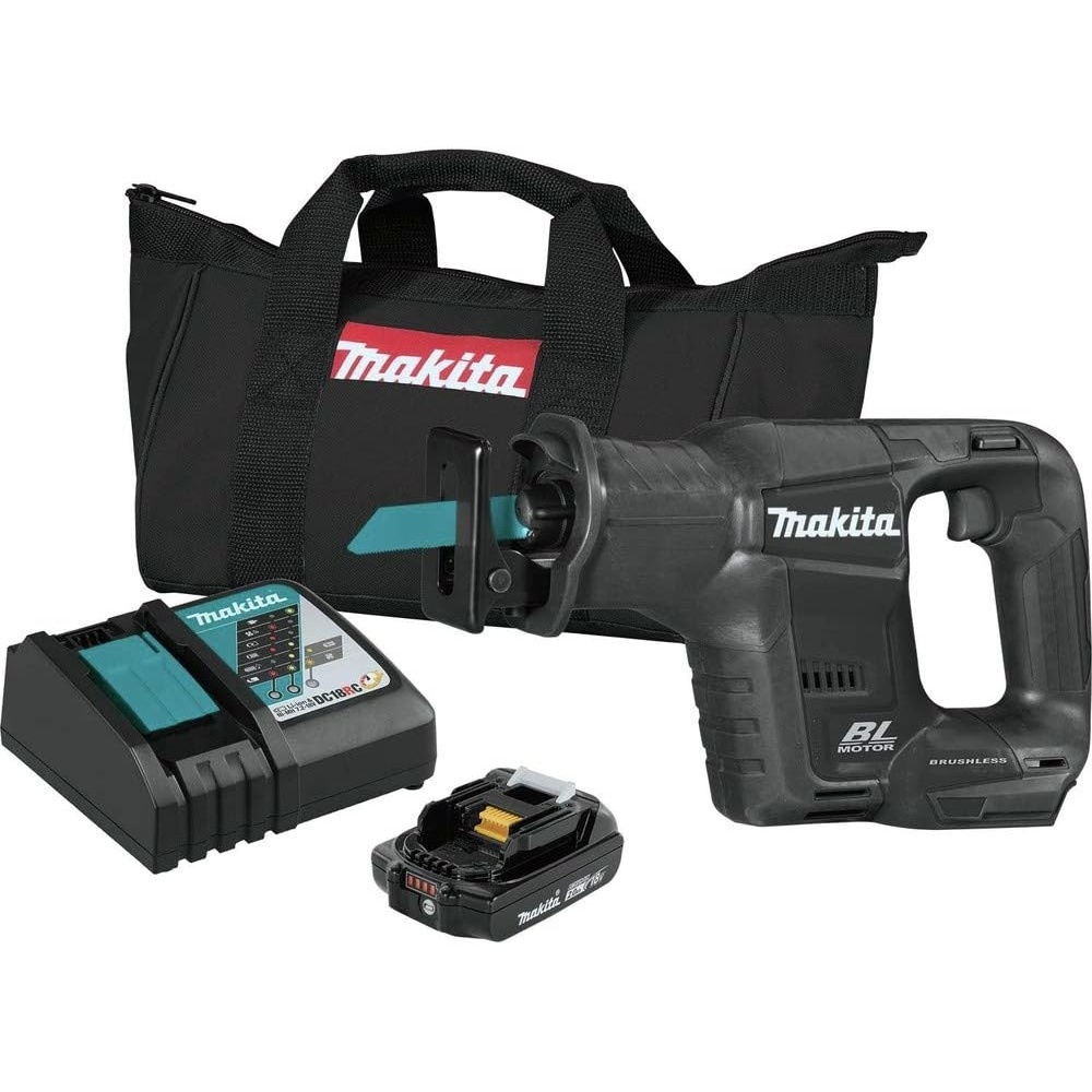 image:imageMakita XRJ07R1B 18V LXT LithiumIon SubCompact Brushless Cordless Recipro Saw Kit 20AhKit