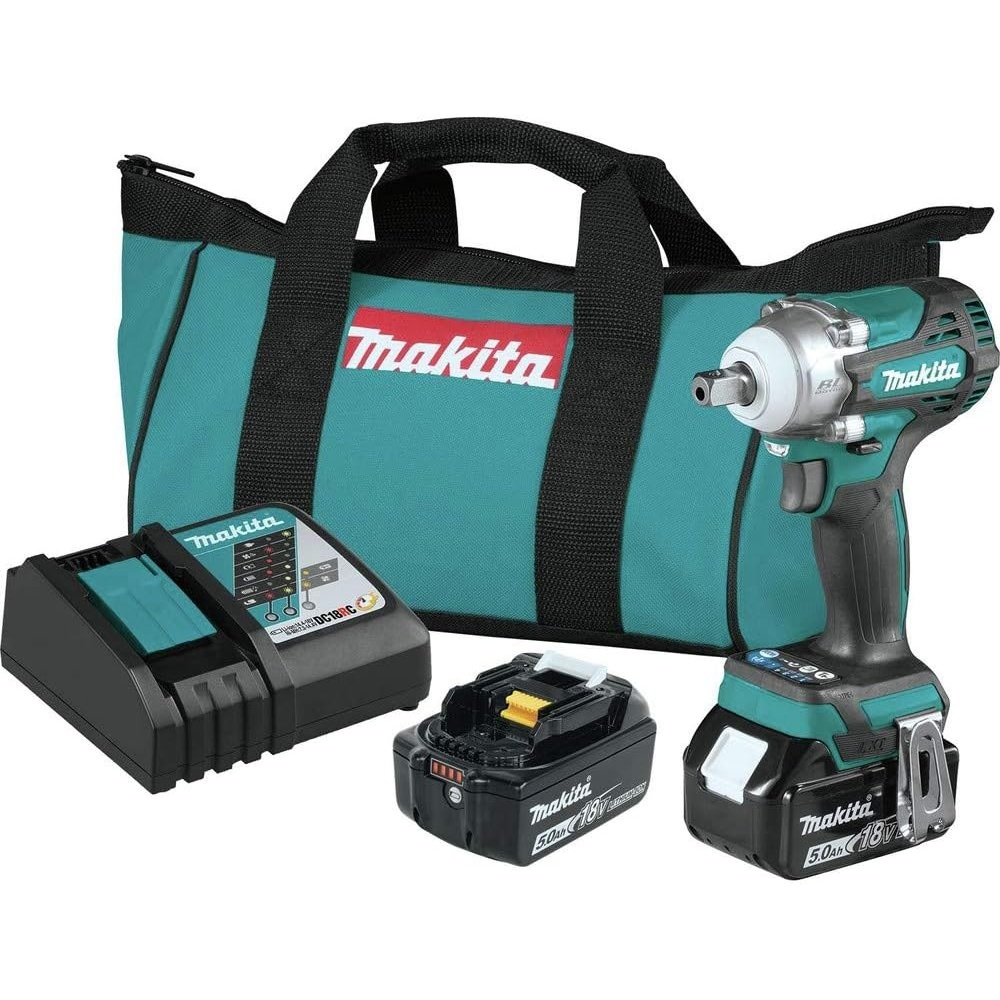 image:imageMakita XWT15T 18V LXT LithiumIon Brushless Cordless 4Speed 12 Sq Drive Impact Wrench Kit wDetent Anvil 50AhKit