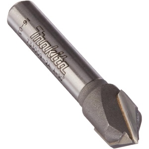 Makita 733009-2A Router Bit, 3/8-Inch V.G., 2 Flute, 1/4-Inch SH, C.T.