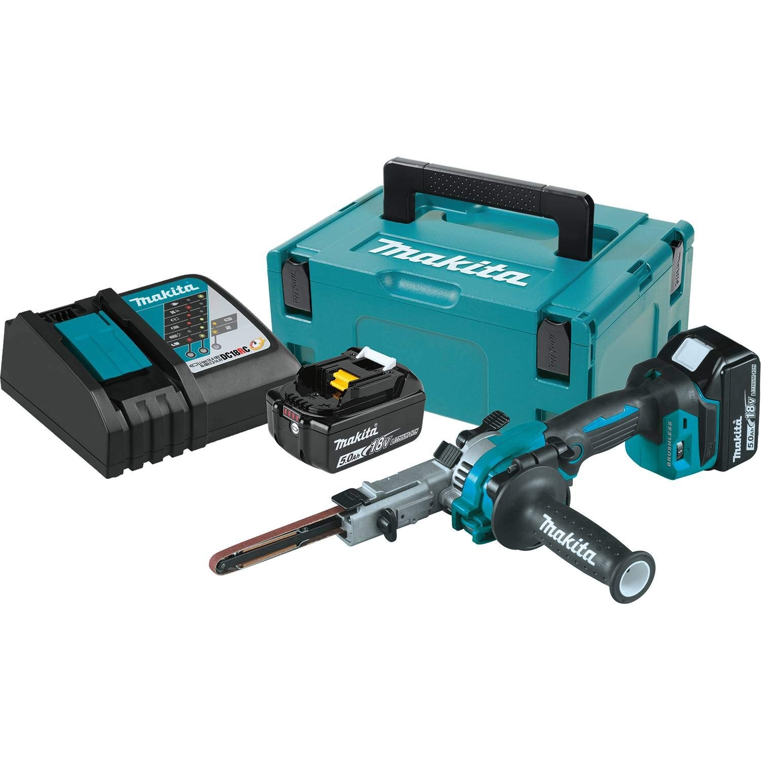 image:image18V LXT LithiumION Cordless BRUSHLESS 38 X 21 in Detail Belt Sander KIT with 2 50AH B