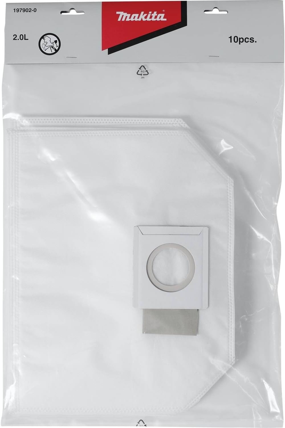 image:imageMakita 1979020 Filter Dust Bag 10 Pack Disposable Filter Bags Fine Dust Collection Quick Installation Vacuum Compatible Replacement Tool Part