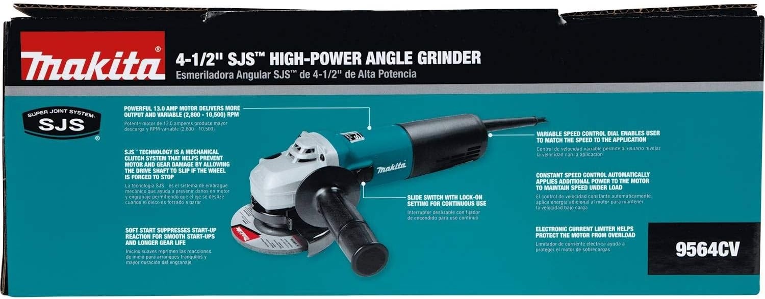 image:imageMakita 9564CV 412Inch SJS HighPower Angle Grinder0 Pack of 4