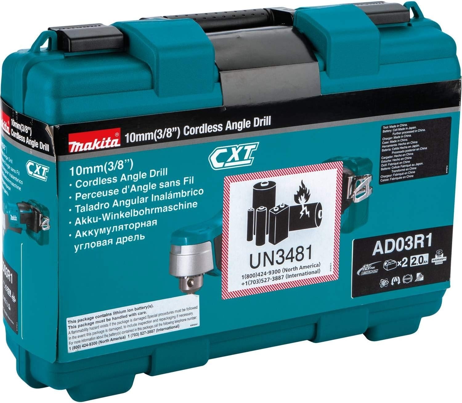 image:imageMakita AD03R1 12V max CXT Right Angle Drill Kit 38