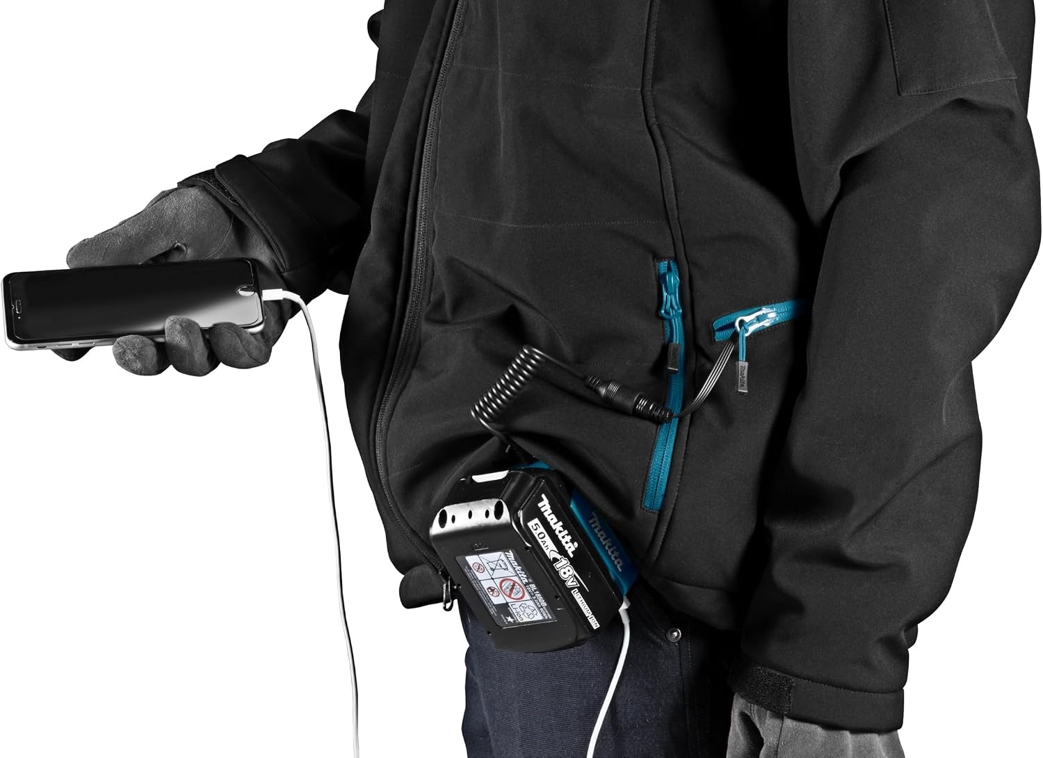image:imageMakita DCJ205ZM 18V LXT Heated Jacket Only Black M MediumBlack