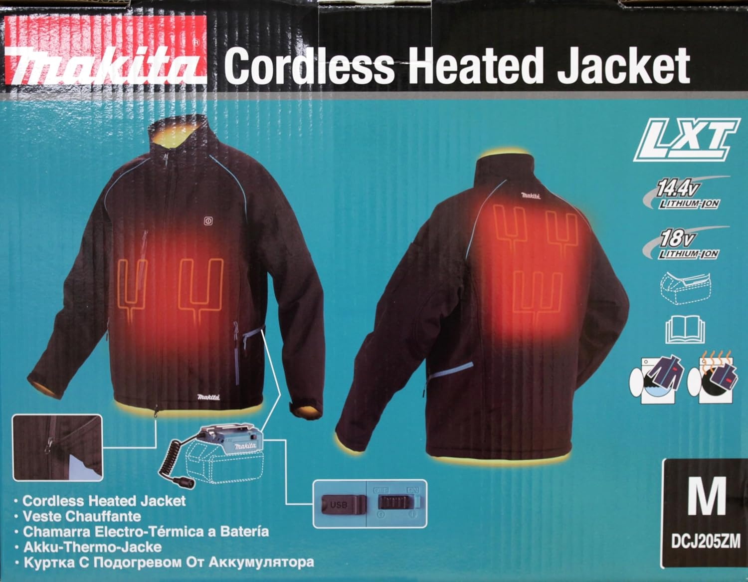 image:imageMakita DCJ205ZM 18V LXT Heated Jacket Only Black M MediumBlack