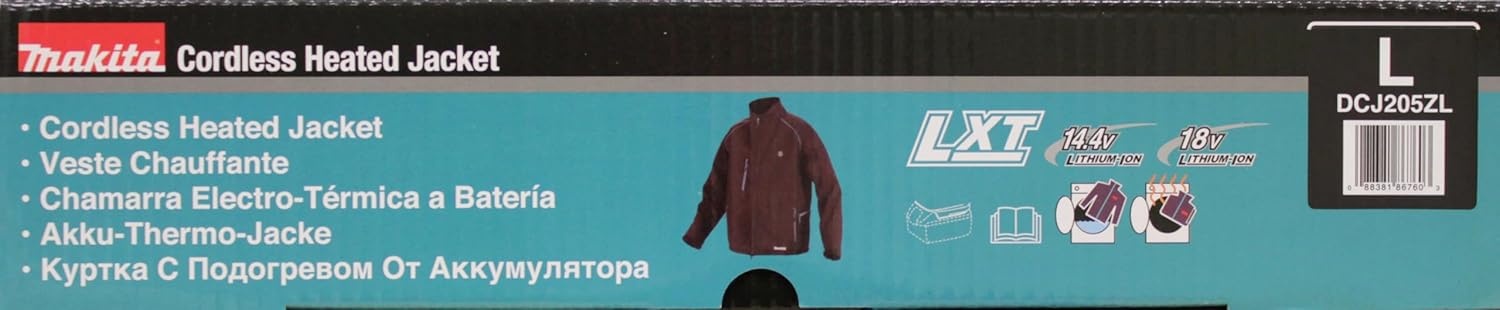 image:imageMakita DCJ205ZM 18V LXT Heated Jacket Only Black M MediumBlack