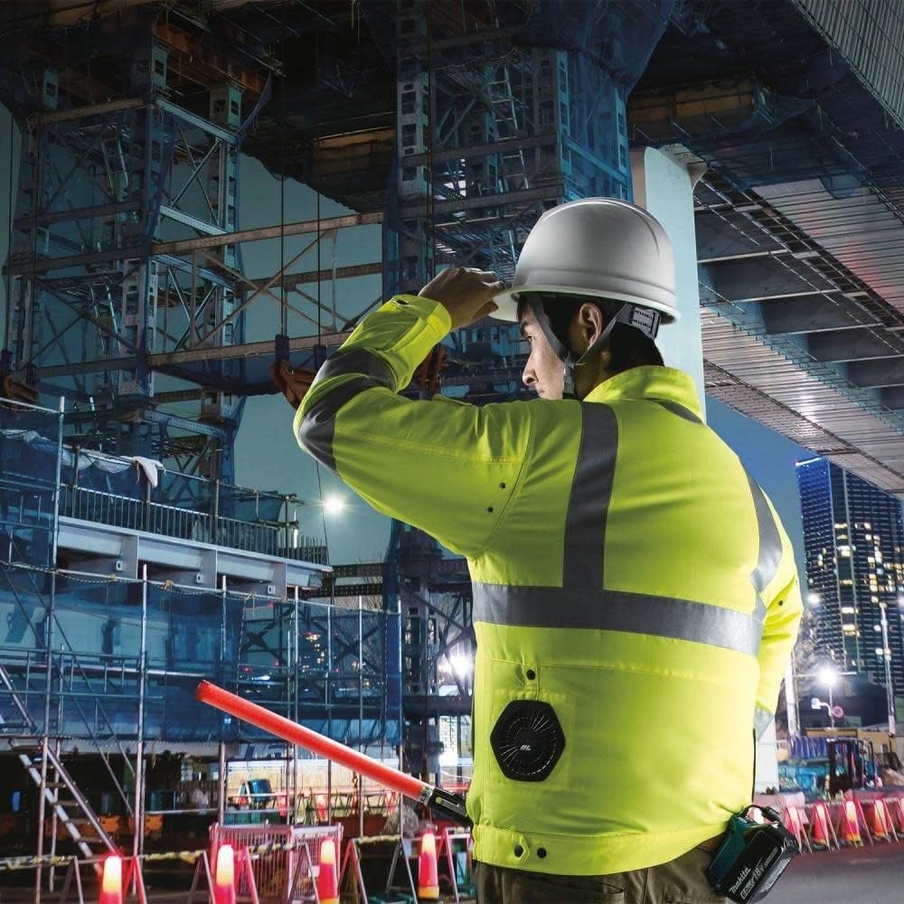 image:imageMakita DFJ214ZL 18V LXT LithiumIon Cordless High Visibility Fan Jacket Jacket Only LSmall