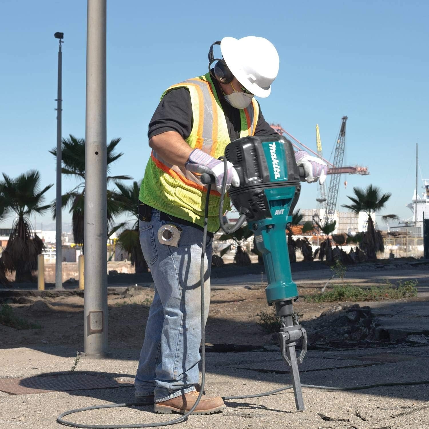 image:imageMakita HM1812 70 Advanced AVT Breaker Hammer Accepts 118 Hex Bits 70 lbNo Cart or Bits