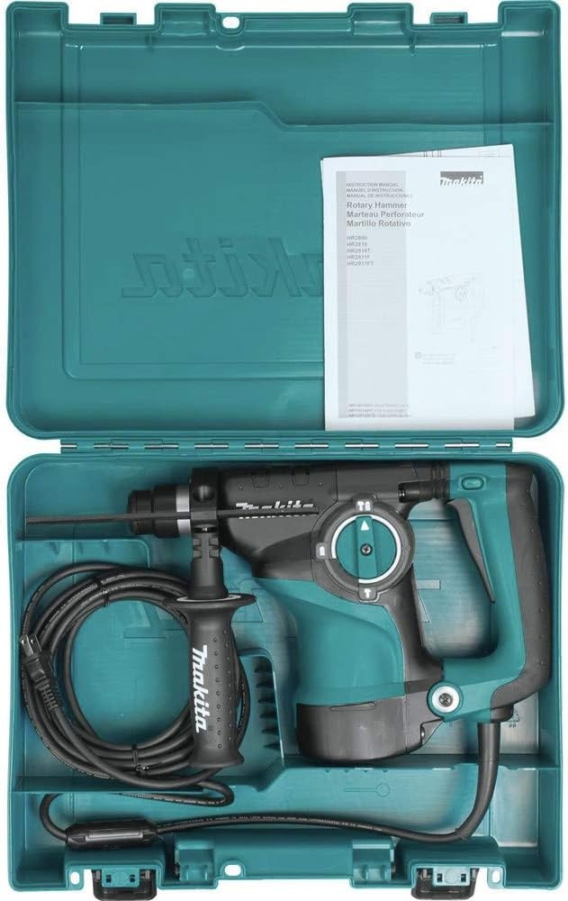 image:imageMakita HR2811F 118 Rotary Hammer accepts SDSPLUS bits Teal BuiltIn LED Light Torque Limiting Clutch Ergonomic Grip Hammering And Drilling ModesPack of 1