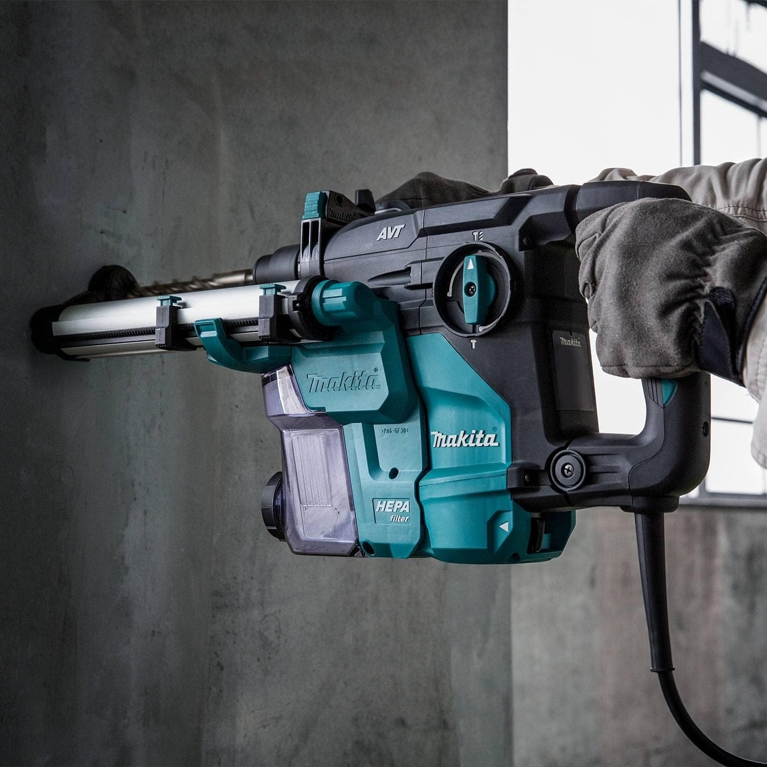 image:imageMakita HR3011FCK 1316 AVT Rotary Hammer accepts SDSPLUS bits LShapeRotary Hammer