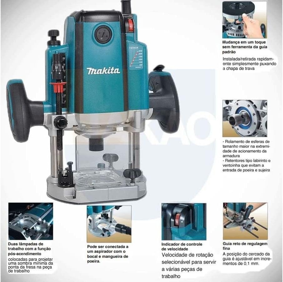 image:imageMakita RP2301FC 314 HP Plunge Router with Variable Speed
