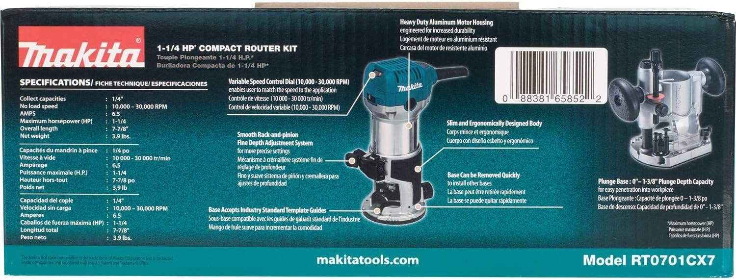 image:imageMakita RT0701CX7 114 HP Compact Router KitOne Size