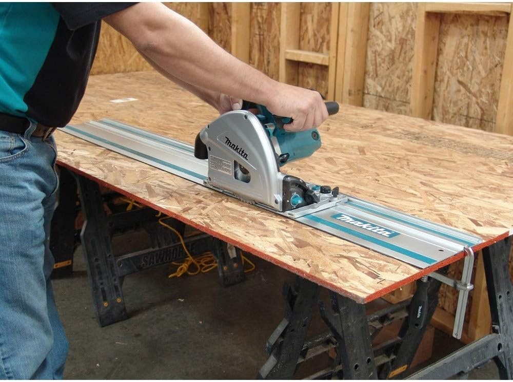 image:imageMakita SP6000J1 612 Plunge Circular Saw Kit with Stackable Tool case and 55 Guide Rail BlueSaw w guide rail