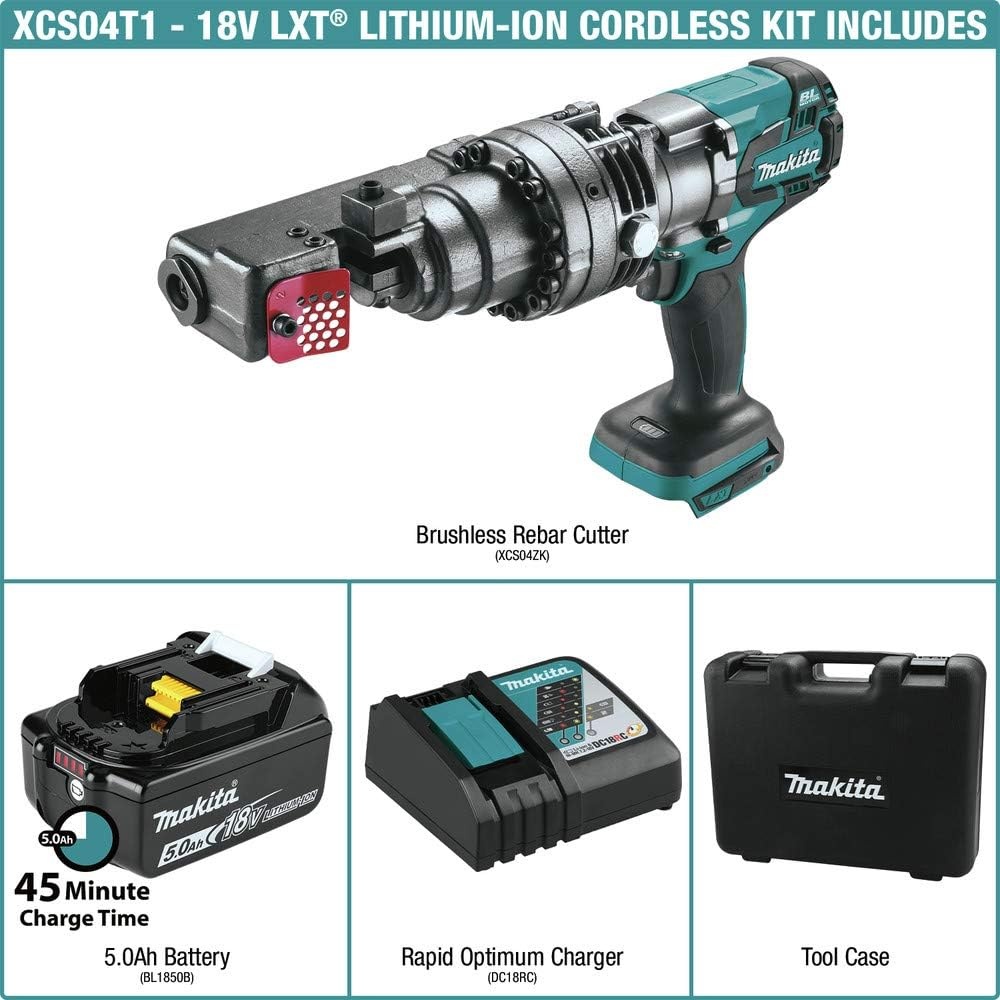 image:imageMakita XCS04T1 18V LXT LithiumIon Brushless Cordless Rebar Cutter Kit 50AhRebar Cutter Kit