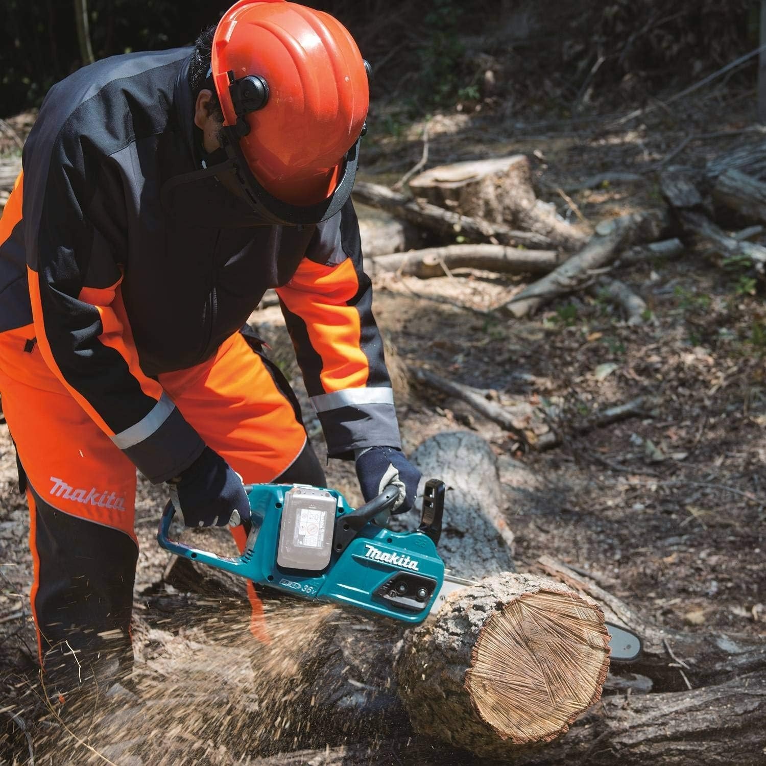 image:imageMakita XCU07Z 18V X2 36V LXT LithiumIon Brushless Cordless 14 Chain Saw Tool Only Teal 36V X2 LXT Platform Variable Speed Trigger Automatic Chain Oiler Chain Brake Outdoor Cutting Battery Not IncludedTool Only