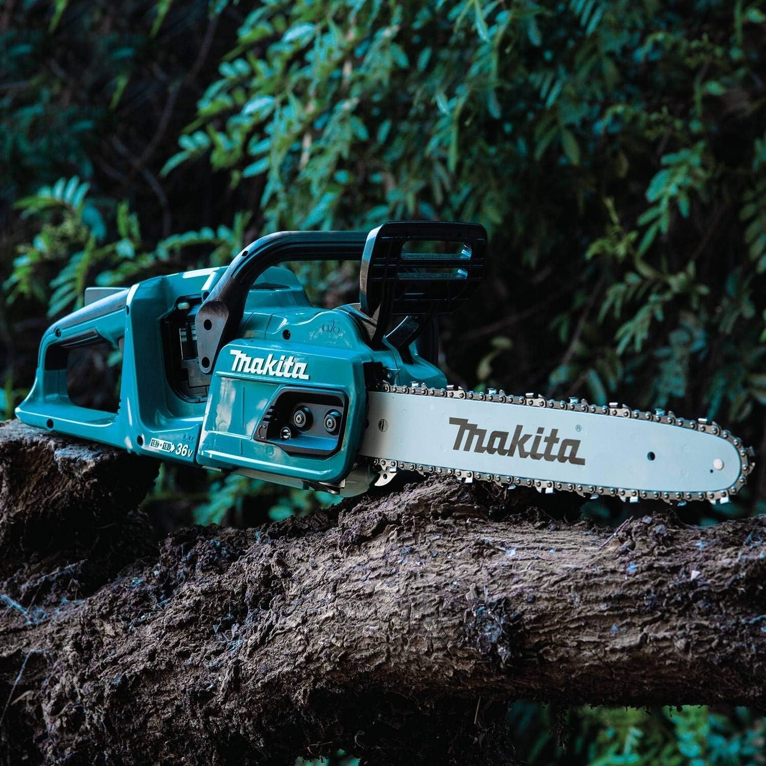 image:imageMakita XCU07Z 18V X2 36V LXT LithiumIon Brushless Cordless 14 Chain Saw Tool Only Teal 36V X2 LXT Platform Variable Speed Trigger Automatic Chain Oiler Chain Brake Outdoor Cutting Battery Not IncludedTool Only