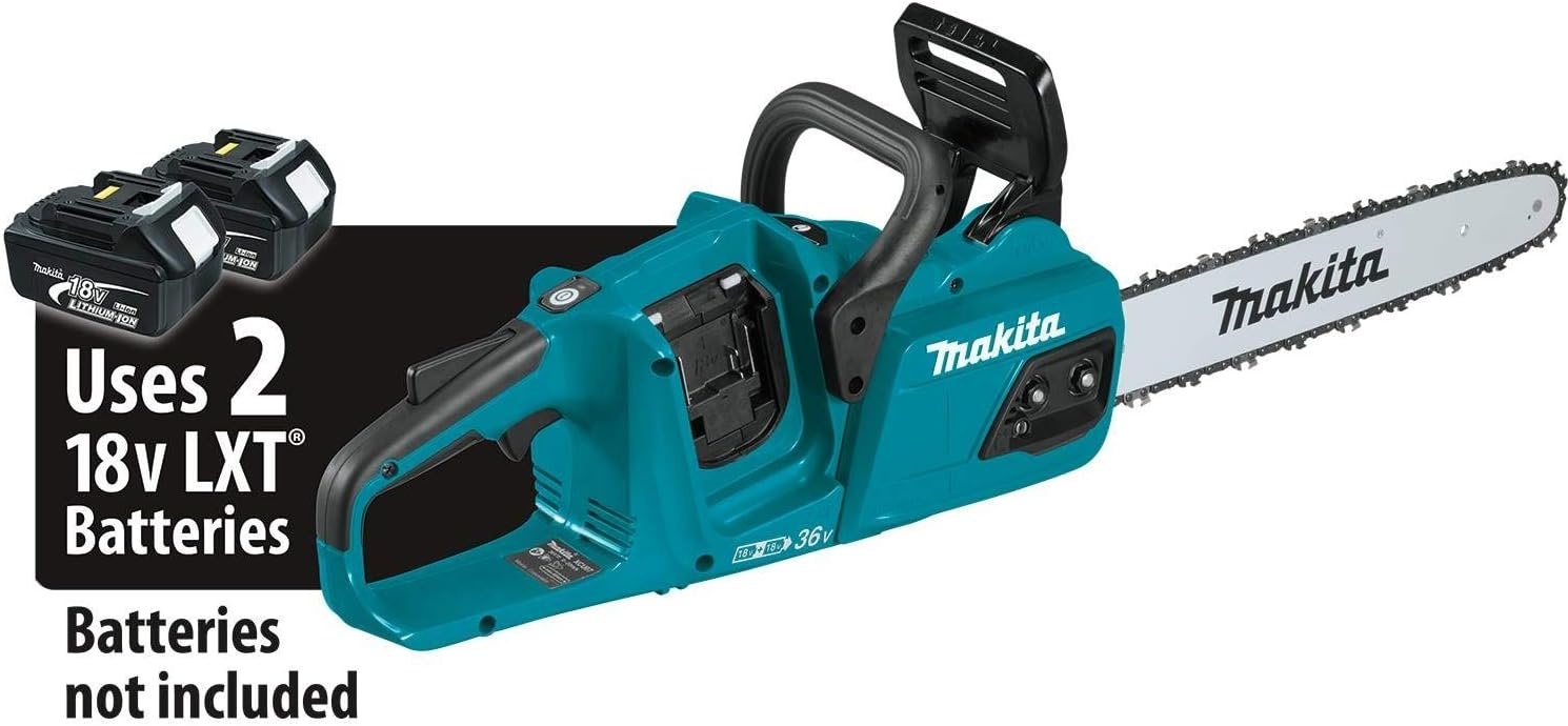 image:imageMakita XCU07Z 18V X2 36V LXT LithiumIon Brushless Cordless 14 Chain Saw Tool Only Teal 36V X2 LXT Platform Variable Speed Trigger Automatic Chain Oiler Chain Brake Outdoor Cutting Battery Not IncludedTool Only