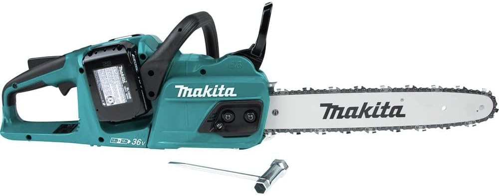 image:imageMakita XCU07Z 18V X2 36V LXT LithiumIon Brushless Cordless 14 Chain Saw Tool Only Teal 36V X2 LXT Platform Variable Speed Trigger Automatic Chain Oiler Chain Brake Outdoor Cutting Battery Not IncludedChainsaw Kit