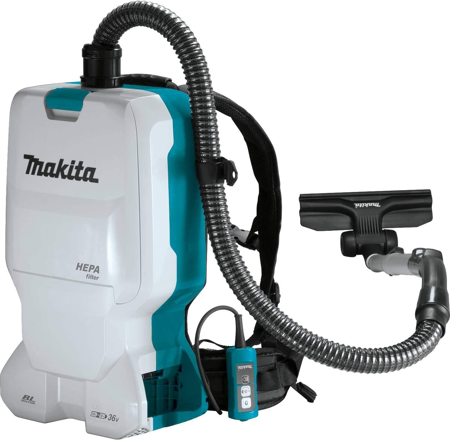 image:imageMakita XCV17Z 18V X2 LXT LithiumIon 36V Brushless Cordless 16 Gallon HEPA Filter Backpack Dry Vacuum Tool Only