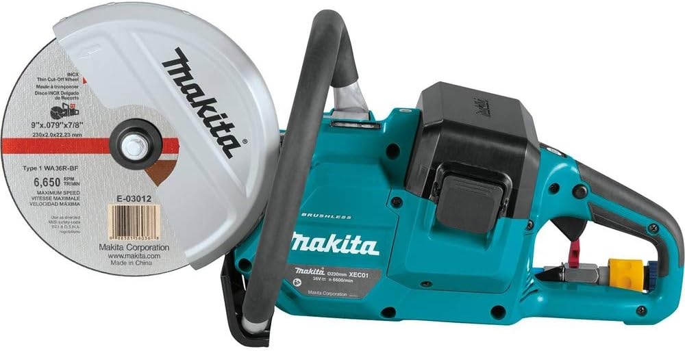 image:imageMakita XEC01PT1 18V X2 36V LXT LithiumIon Brushless Cordless 9 Power Cutter Kit with AFT Electric Brake 4 Batteries 50 AhPower Cutter Only