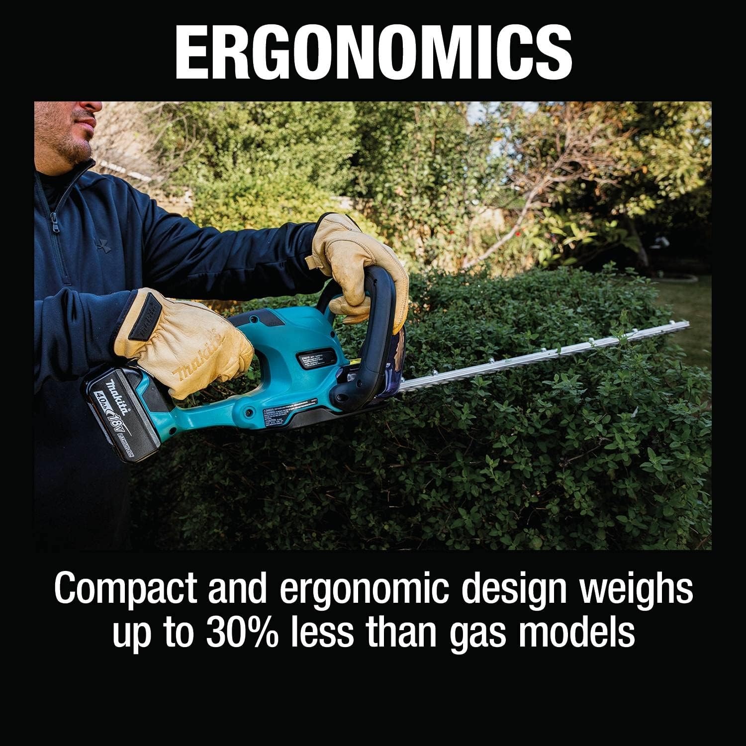 image:imageMakita XHU10SM1 18V LXT LithiumIon Cordless 24 Hedge Trimmer Kit 40Ah