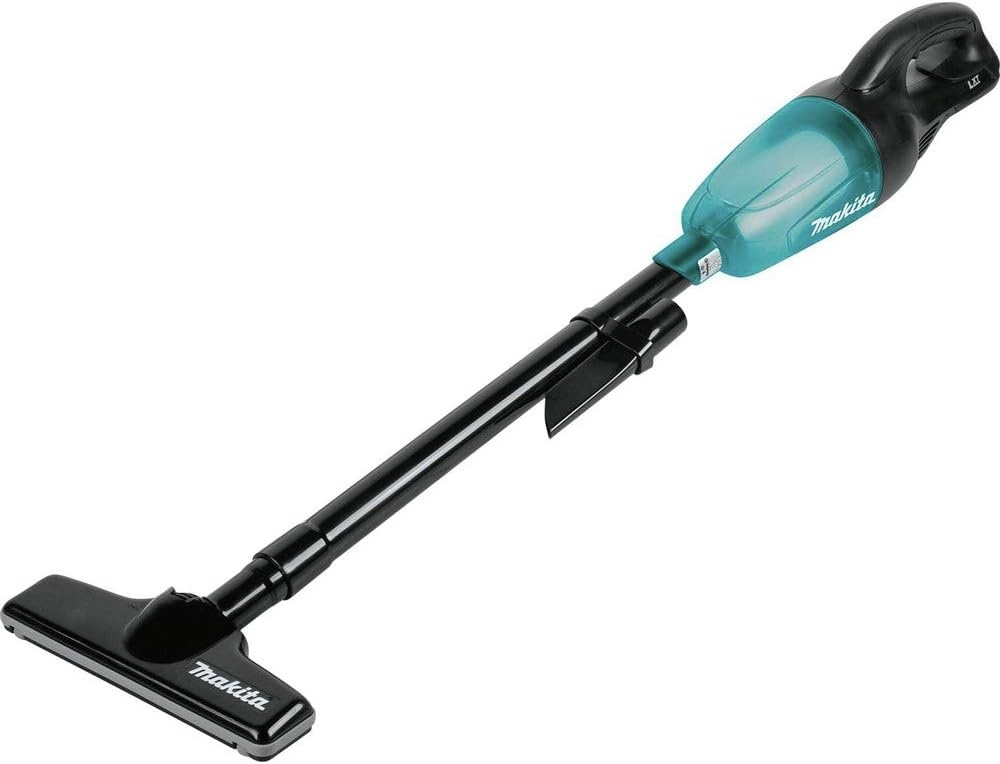 image:imageMakita XLC02R1B 18V LXT LithiumIon Compact Cordless Vacuum Kit 20Ah BlackGreenish Blue Compact Lightweight Strong Suction Bagless Collection System Rechargeable Power Source Convenient Portable CleaningBare Tool