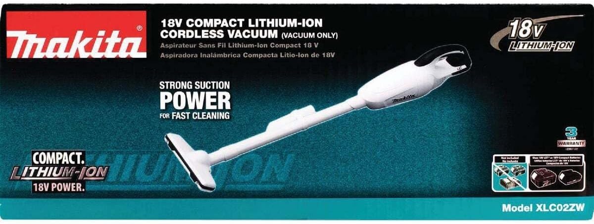 image:imageMakita XLC02ZW 18V LXT LithiumIon Compact Cordless Vacuum Tool Only WhiteBare Tool