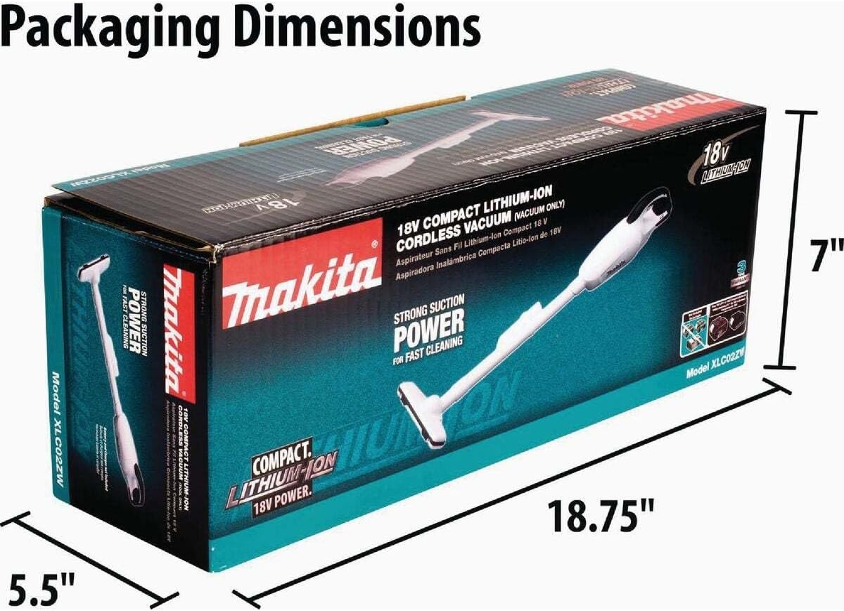 image:imageMakita XLC02ZW 18V LXT LithiumIon Compact Cordless Vacuum Tool Only WhiteBare Tool