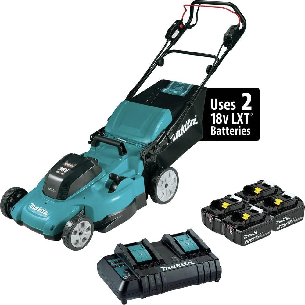 image:imageMakita XML11CT1 36V 18V X2 LXT 21 SelfPropelled Lawn Mower Kit with 4 Batteries 50Ah