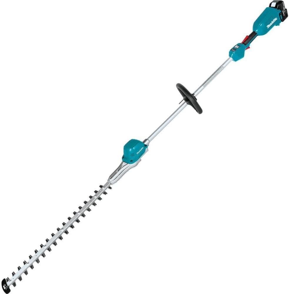 image:imageMakita XNU02T LithiumIon Brushless Cordless 50Ah 18V LXT 24 Pole Hedge Trimmer Kit TealPole Hedge Trimmer Kit