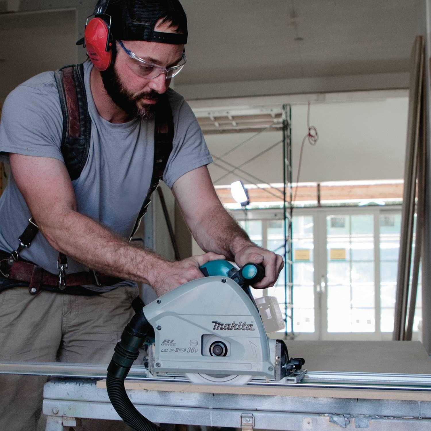 image:imageMakita XPS02ZU 18V X2 LXT LithiumIon 36V Brushless Cordless 612 Plunge Circular Saw with AWS Tool OnlyPlunge Saw