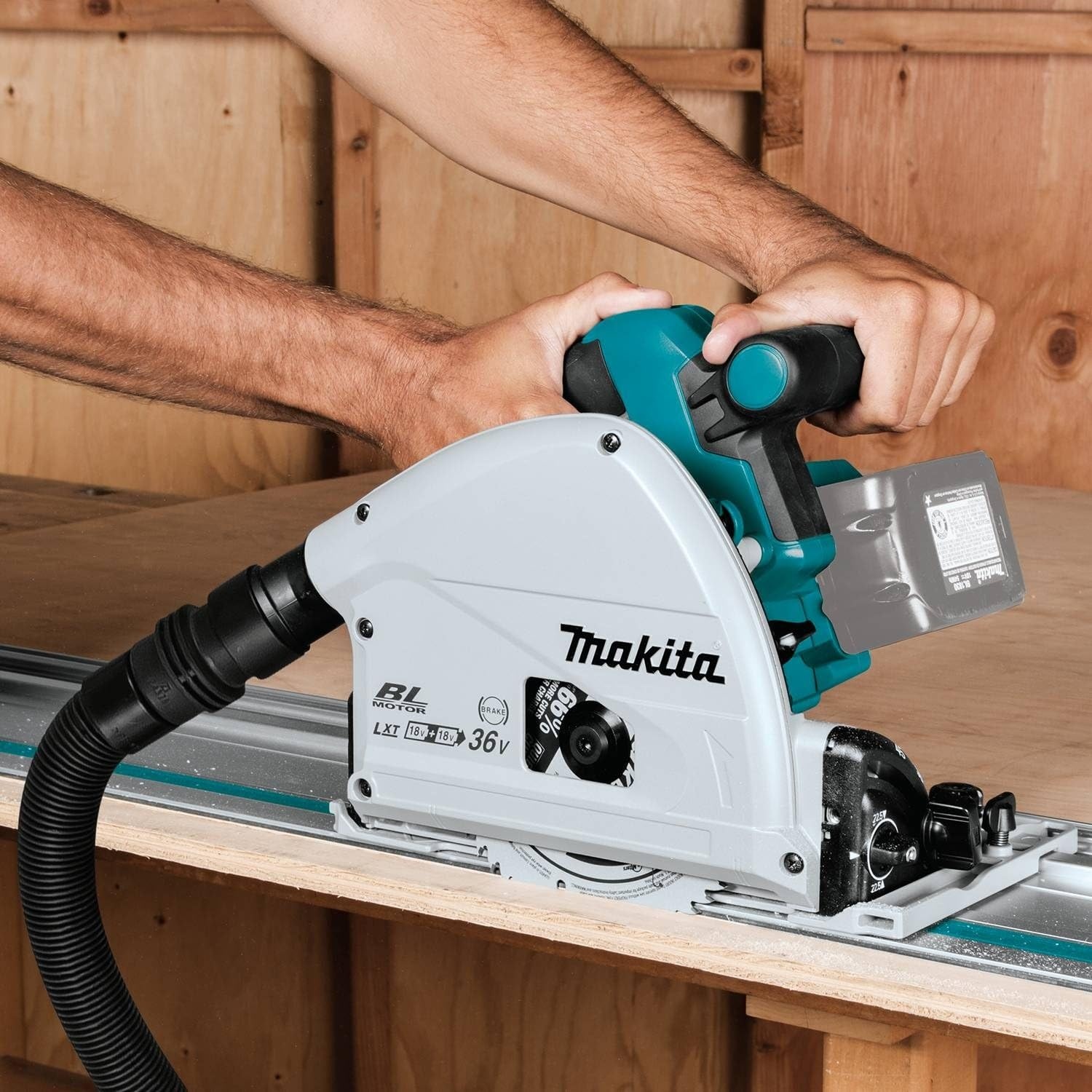 image:imageMakita XPS02ZU 18V X2 LXT LithiumIon 36V Brushless Cordless 612 Plunge Circular Saw with AWS Tool OnlyPlunge Saw