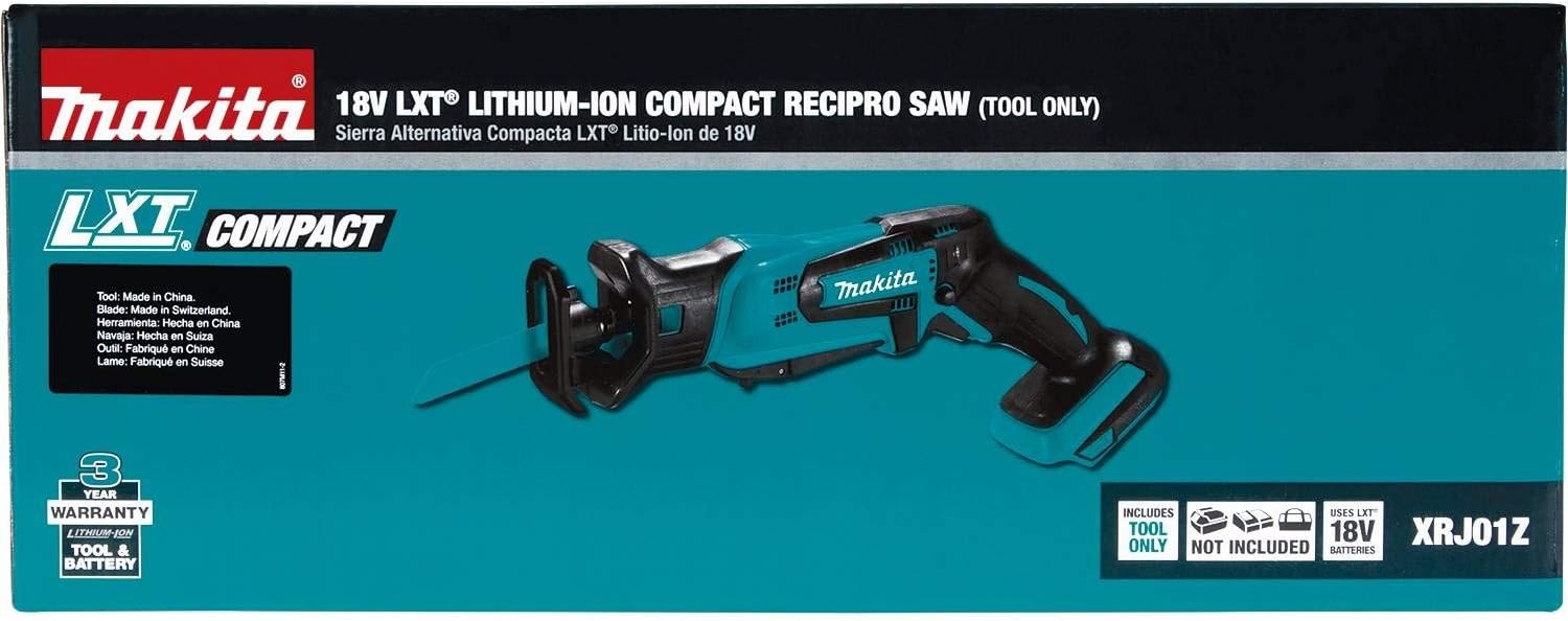 image:imageMakita XRJ01Z 18Volt LXT LithiumIon Cordless Compact Reciprocating Saw Tool Only No Battery Bare ToolTool Only