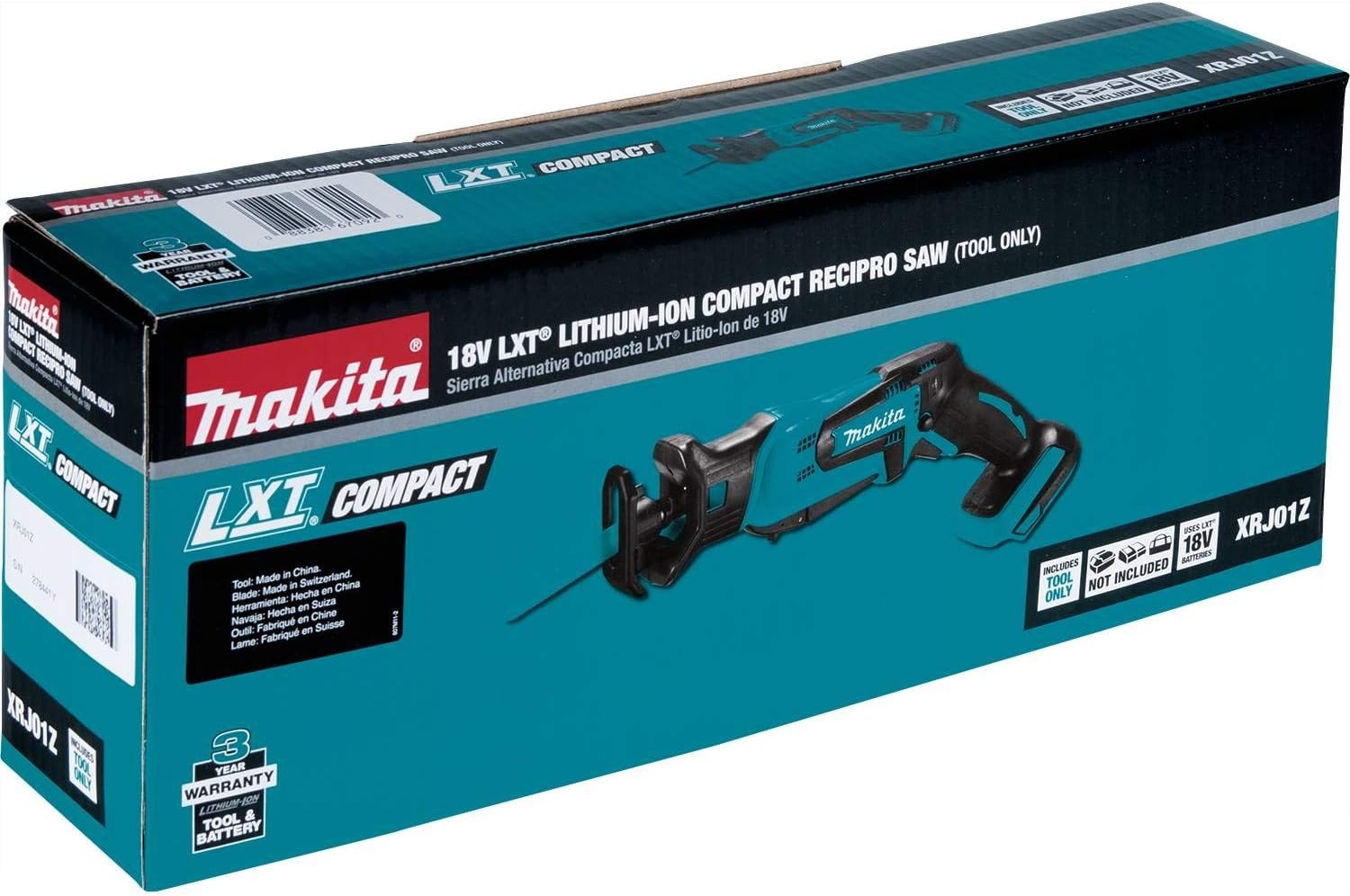 image:imageMakita XRJ01Z 18Volt LXT LithiumIon Cordless Compact Reciprocating Saw Tool Only No Battery Bare ToolTool Only