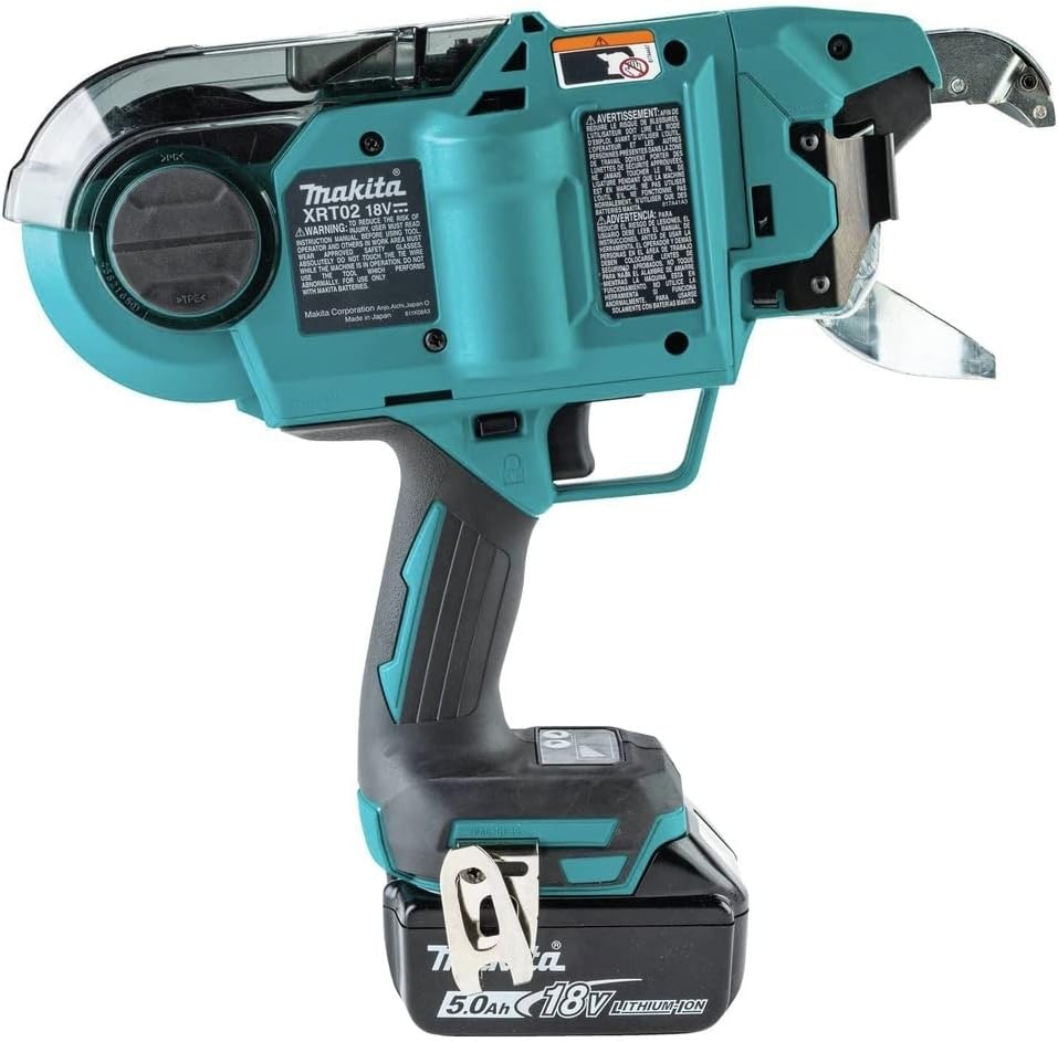 image:imageMakita XRT02TK 18V LXT LithiumIon Brushless Cordless Deep Capacity Rebar Tying Tool Kit 50Ah Includes XRT02ZK 2 BL1850B 50ah Batteries DC18RC Charger 4x48x7 Capacity 5 000 Ties and ChargeRebar Tyer