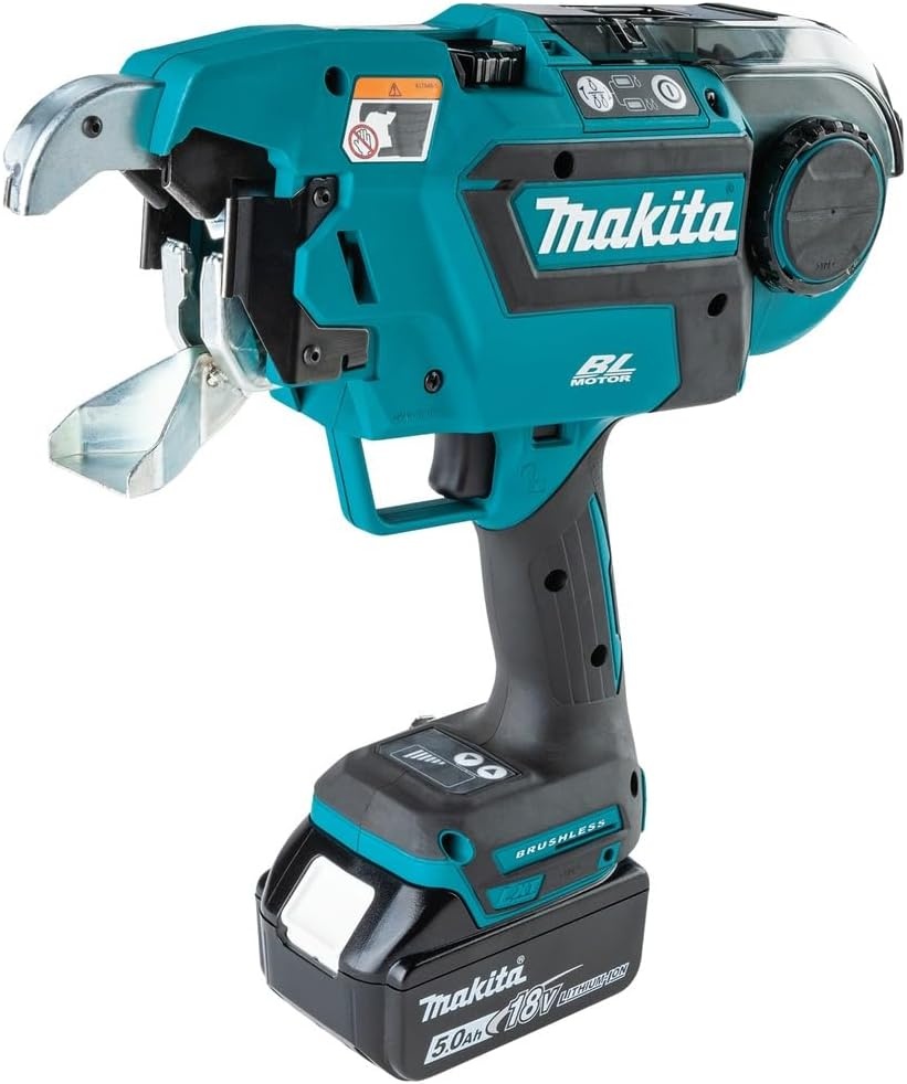 image:imageMakita XRT02TK 18V LXT LithiumIon Brushless Cordless Deep Capacity Rebar Tying Tool Kit 50Ah Includes XRT02ZK 2 BL1850B 50ah Batteries DC18RC Charger 4x48x7 Capacity 5 000 Ties and ChargeRebar Tyer