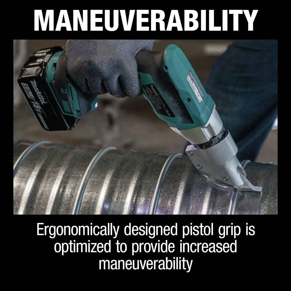 image:imageMakita XSJ04T 18V LXT LithiumIon Brushless Cordless 18 Gauge Offset Shear Kit 50Ah