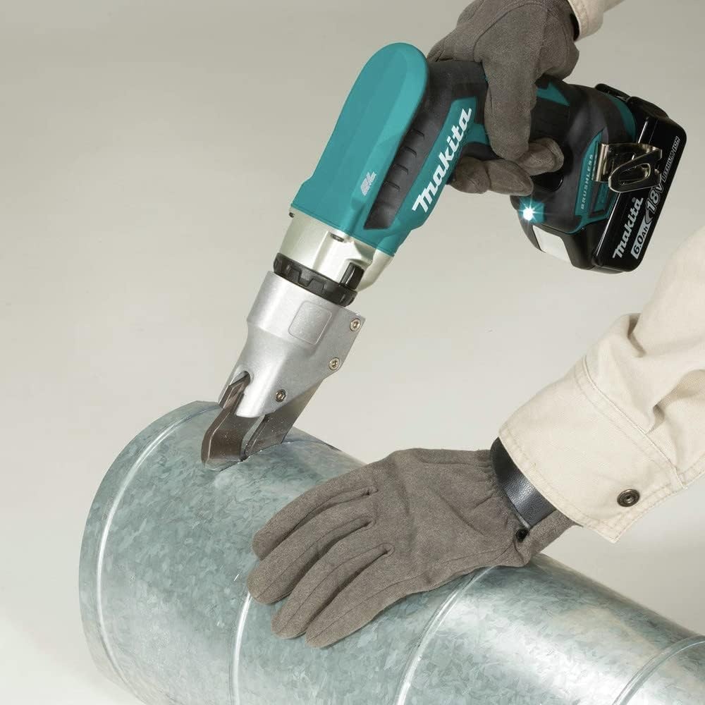 image:imageMakita XSJ04T 18V LXT LithiumIon Brushless Cordless 18 Gauge Offset Shear Kit 50Ah