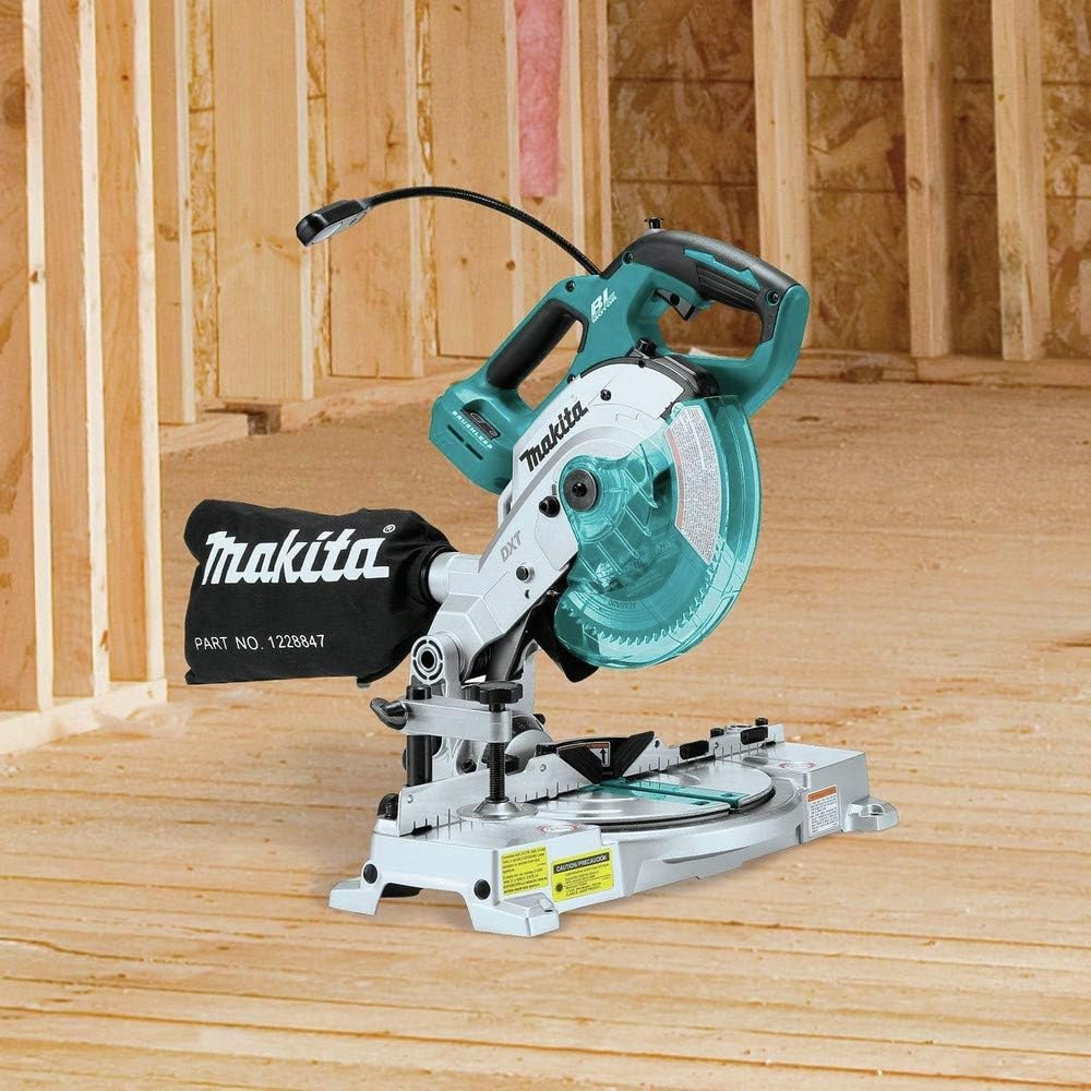 image:imageMakita XSL05Z 18V LXT LithiumIon Brushless Cordless 612 COMPACT DualBevel Compound Miter Saw with Laser TOOL Only612