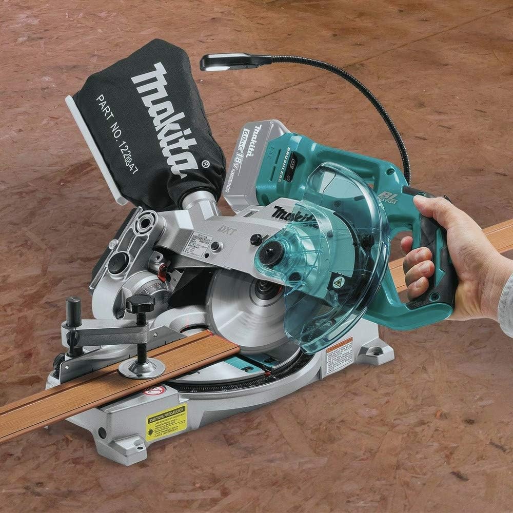 image:imageMakita XSL05Z 18V LXT LithiumIon Brushless Cordless 612 COMPACT DualBevel Compound Miter Saw with Laser TOOL Only612