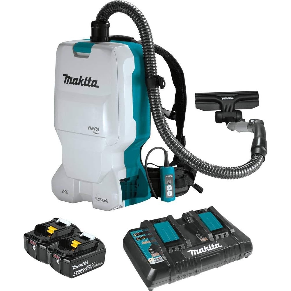 image:imageMakita XCV17PG 18V X2 LXT LithiumIon 36V Brushless Cordless 16 Gallon HEPA Filter Backpack Dry Vacuum 60Ah