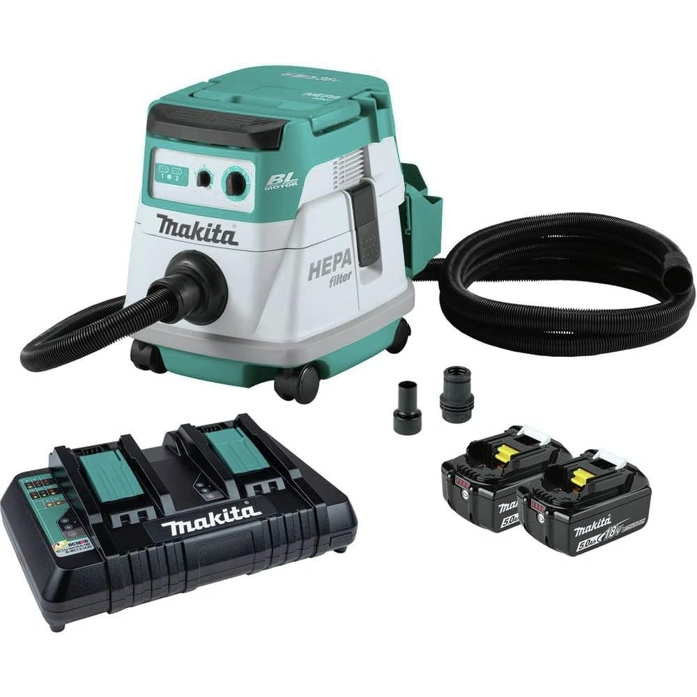 image:imageMakita XCV21PTX 36V 18V X2 LXT Brushless 21 Gallon HEPA Filter Dry Dust Extractor Kit 50AhDust Extractor