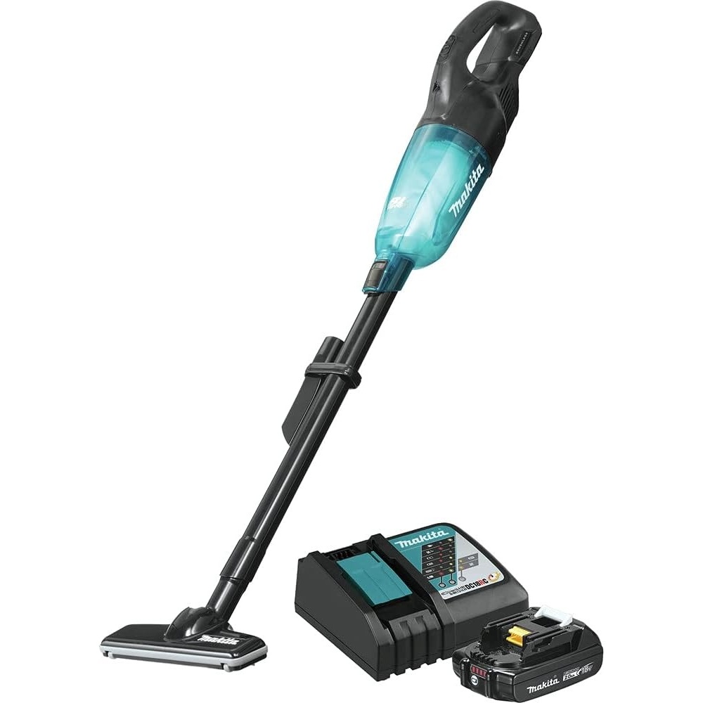 image:imageMakita XLC03R1WX4 18V LXT LithiumIon Compact Brushless Cordless Vacuum Kit Trigger WLock 20Ah WhiteBlack