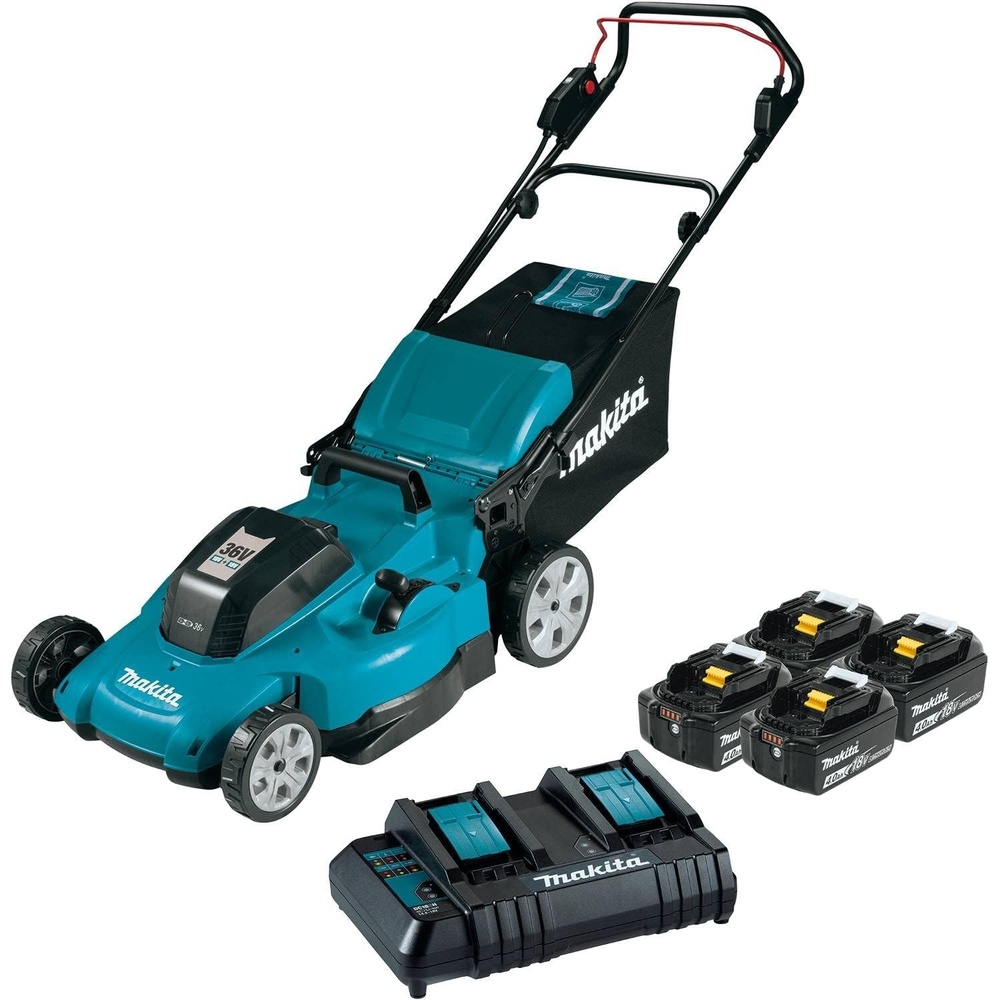 image:imageMakita XML10CM1 36V 18V X2 LXT 21 Lawn Mower Kit with 4 Batteries 40Ah